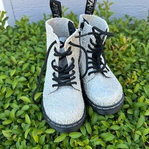 Dr. Martens Kids' Silver Lace-Up Boots